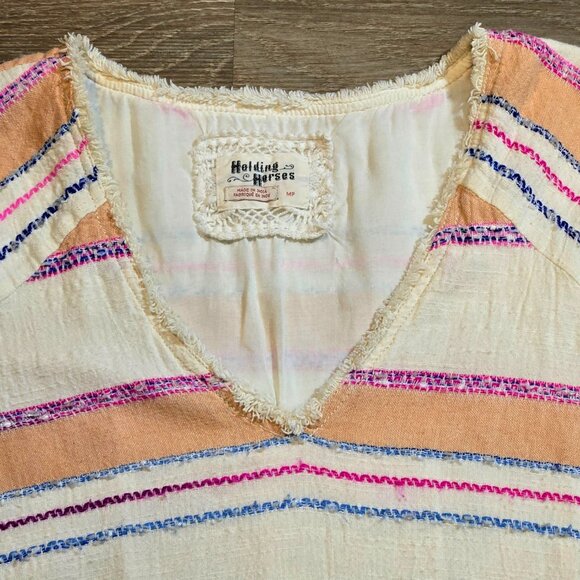 Anthropologie Holding Horses Elira A-Line Dress Womens Medium Petite MP V-Neck - Picture 4 of 9